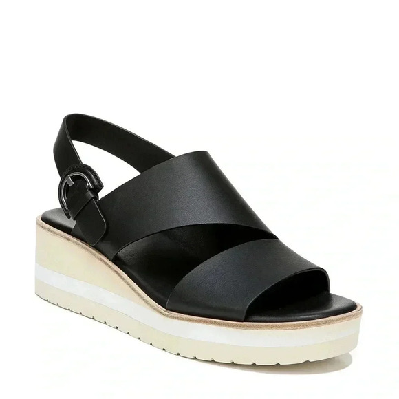 Vince Black and White Platform Sandals - Picture 1 of 2